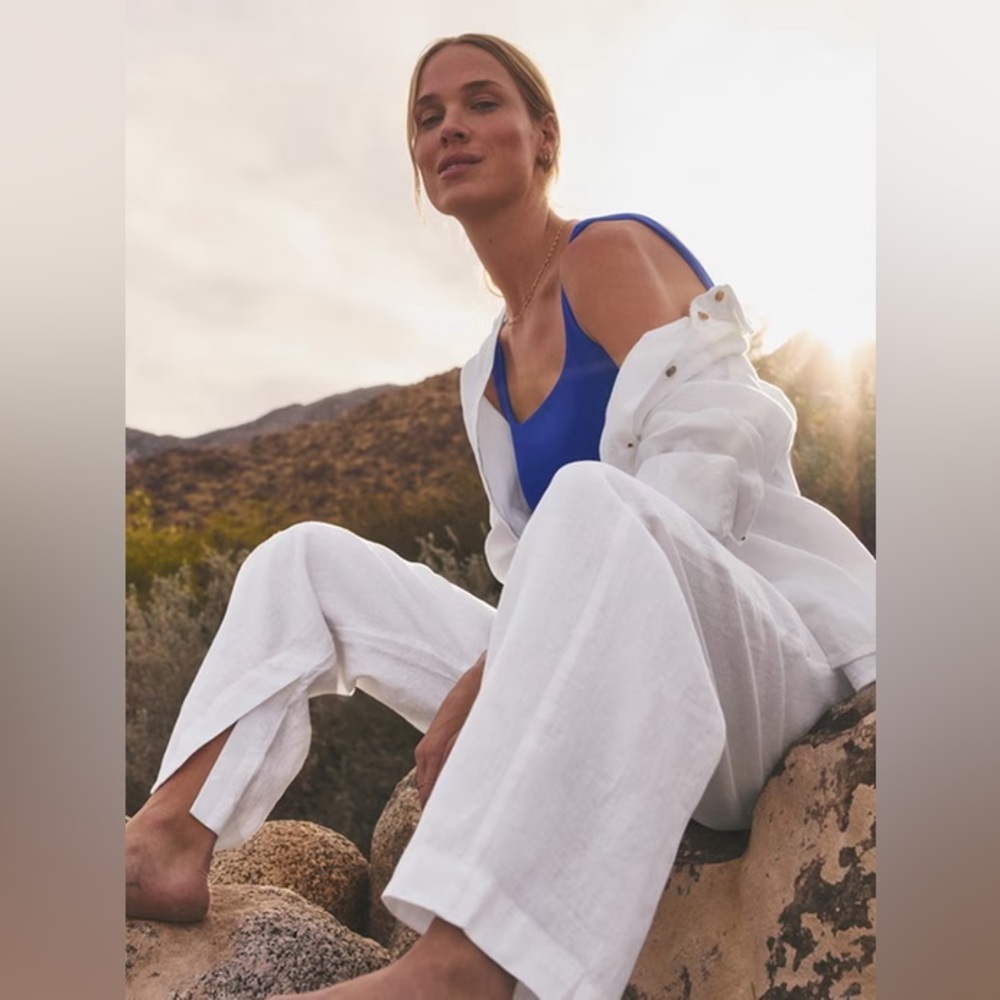 Retreat Linen High Rise Wide Leg Pant